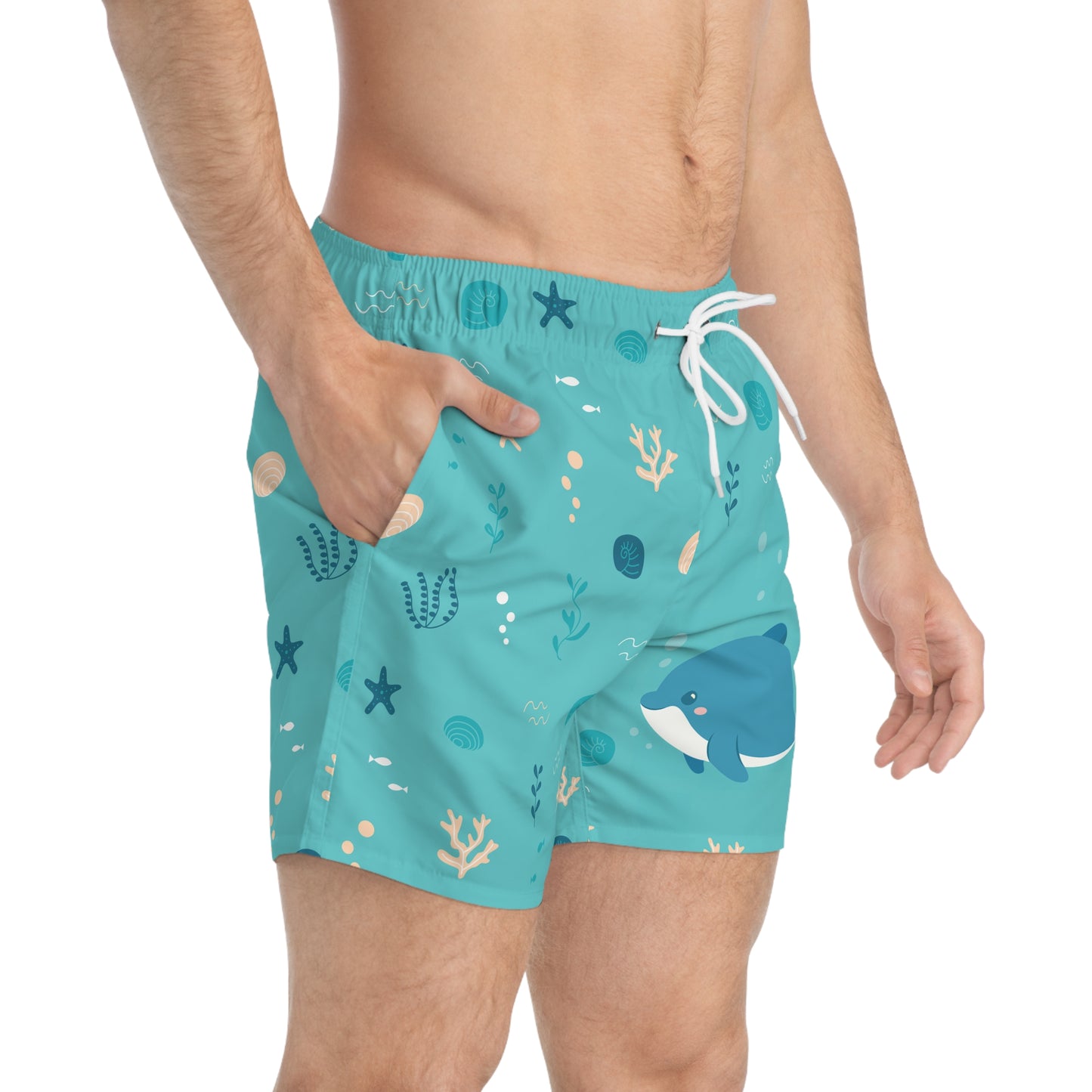 Swim Trunks Dolphin - Dad (AOP)